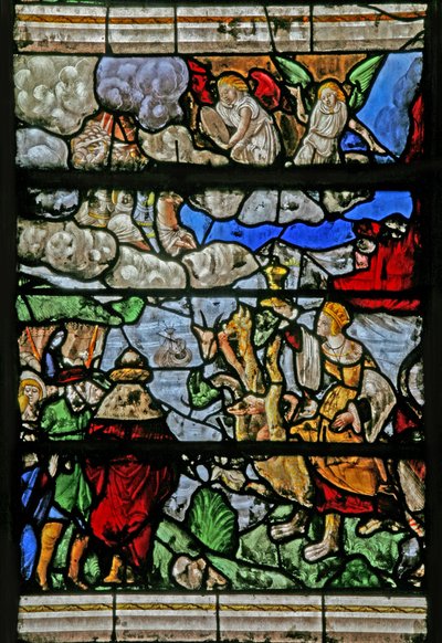 Vindue w9, der forestiller den sidste dom - efter Albert Durer af French School