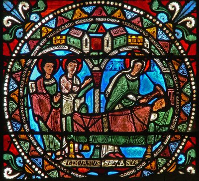 Vindue wXXI, der forestiller Jomfru Maria ved døden af morderen af St. Gervais og St. Protais af French School