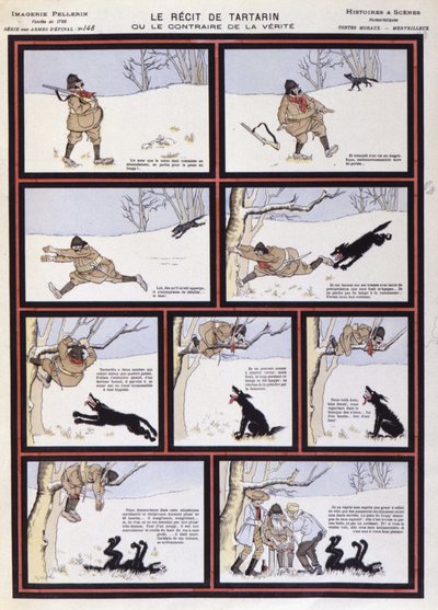 Wolf Hunt, "" Tartarins fortælling eller det modsatte af sandhed"" - billede af Epinal, Paris, 20. århundrede af French School