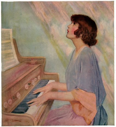 Kvinde spiller orgel af French School
