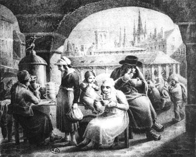 Kvinde sælger kaffe, ca. 1820 af French School
