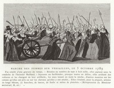 Kvinders march mod Versailles, den franske revolution, 5. oktober 1789 af French School