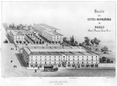 Arbejderboligområde, 58 rue Rochechouart, Paris, ca. 1870 af French School