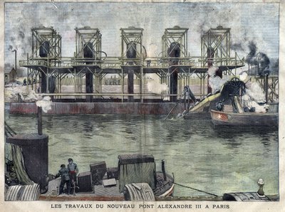 Arbejder i Paris af Pont Alexandre III. Indgravering af april 1898 i “La petite Gironde”””. af French School