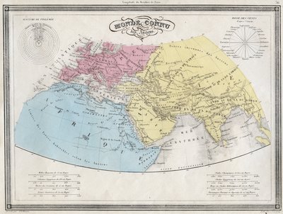 Verdenskendt af de gamle - Plade udtrukket fra "Universal Atlas of Ancient and Modern Geography for the Use of Residential Schools" af Vuillemin - ca. 1845 af French School