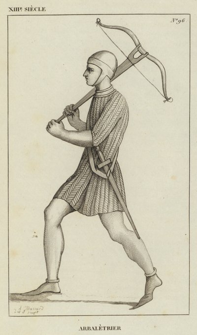 XIII Century, Crossbowman (gravering) af French School