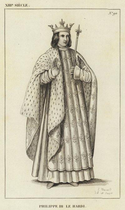 XIII århundrede, Filip III den Fed (gravering) af French School