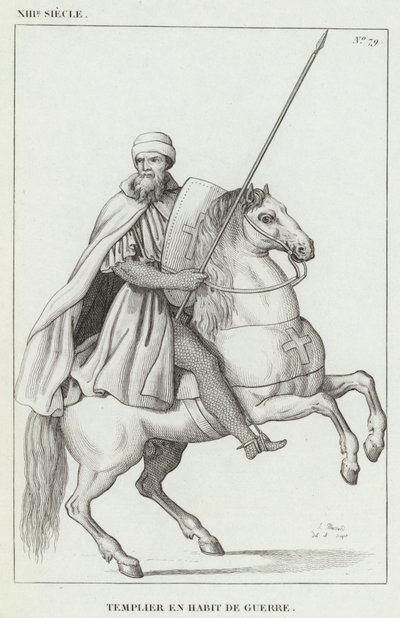 XIII Century, Templar i krigskjole (gravering) af French School