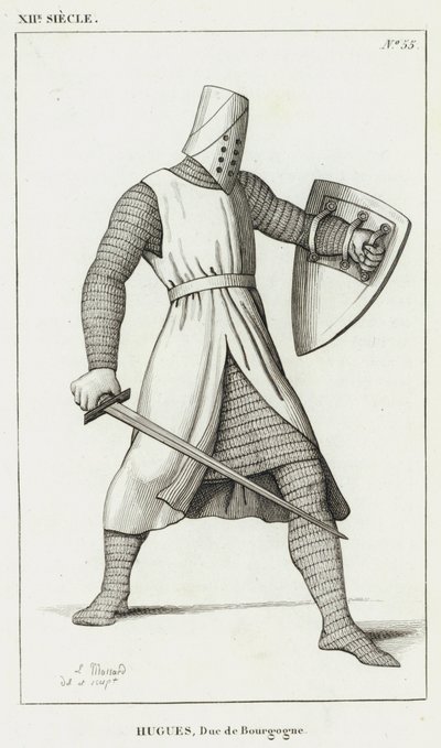 XII Century, Hugh, hertug af Bourgogne (gravering) af French School