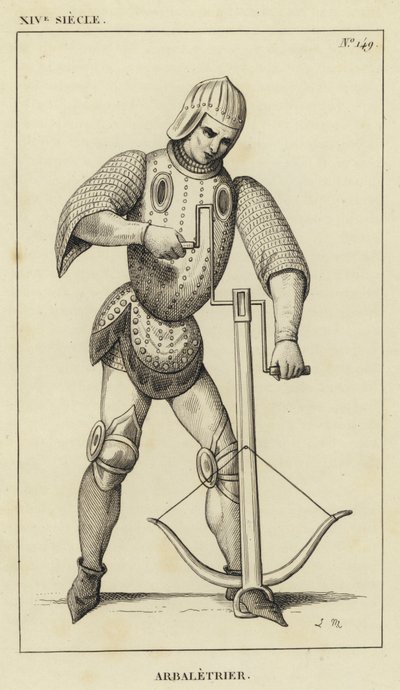 XIV Century, Crossbowman (gravering) af French School