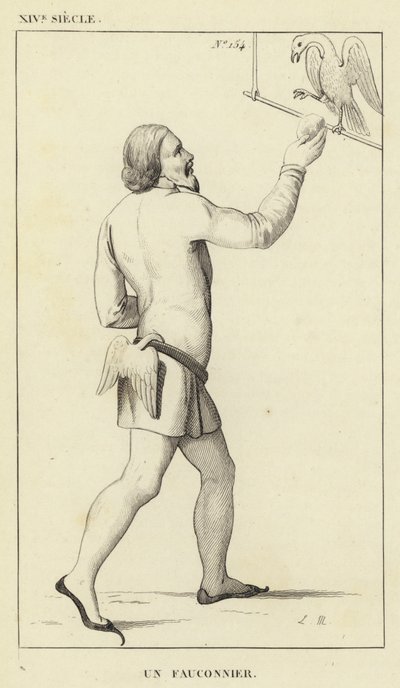 XIV Century, A Falconer (gravering) af French School