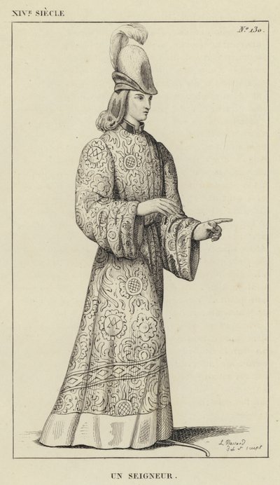 XIV Century, A Lord (gravering) af French School