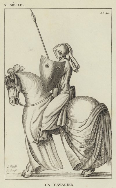 X Century, A Horseman (gravering) af French School