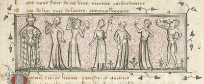 Yates Thompson 21, f. 165, Seven Deadly Sins, ca. 1380 (vellum) af French School