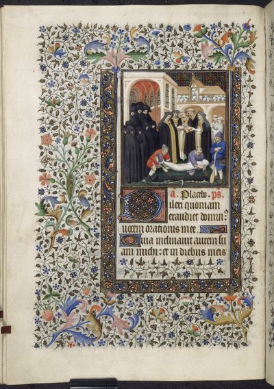 Yates Thompson 46 f156 v - Burial of the Dead, c.1410-20 (vellum) af French School