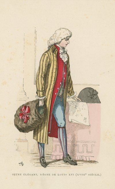 Young French dandy of the reign of Louis XVI, 18th Century  af French School