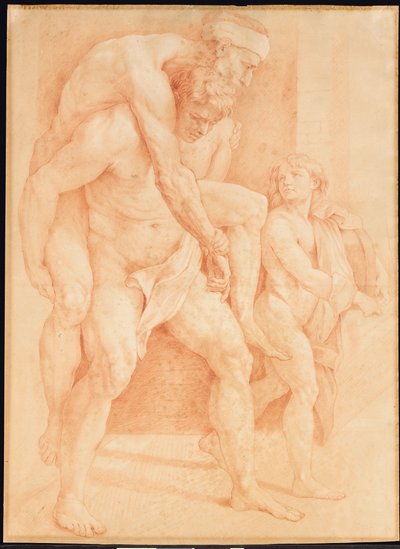 Ung mand redder sin far efter Raphael af French School