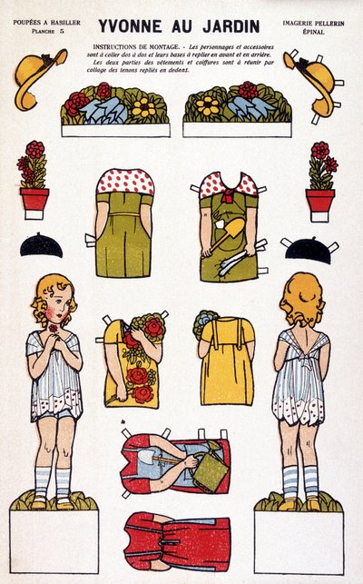 Yvonne i haven: decoupage. 19. århundrede. af French School