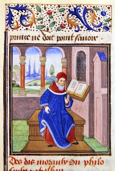 Zaqaquin, fra Histoire des Philosophes, slutningen af det 15. århundrede (vellum) af French School