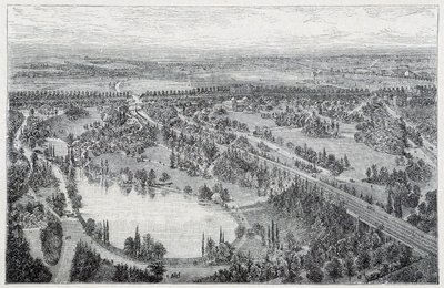 Luftfoto af Parc du Montsouris af French School