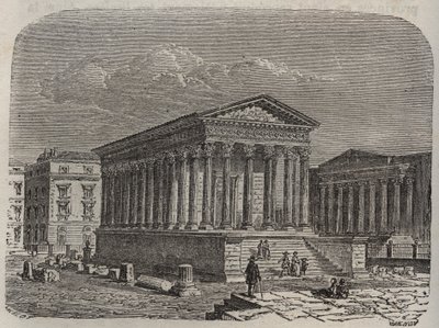 Carree de Nimes cover - Frankrig, Languedoc-Roussillon, Gard - gravering i "" Histoire de France"" af Victor Duruy (1811-1894) - 1882 af French School