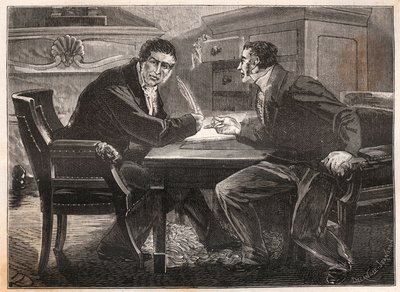 juli-monarkiet - de tre dages ministerium - interview mellem Andre Dupin (1783-1865) og Jean-Charles (Jean-Charles) Persil (1785-1870) - 1834 - gravering af French School