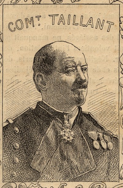 Portræt af den franske øverstbefalende Pierre Taillant - 1870-71 (kobberstik) af French School