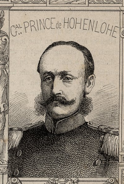 Portræt af den tyske general Clovis de Hohenlohe-Schillingsfurst - 1870-71 (stik) af French School