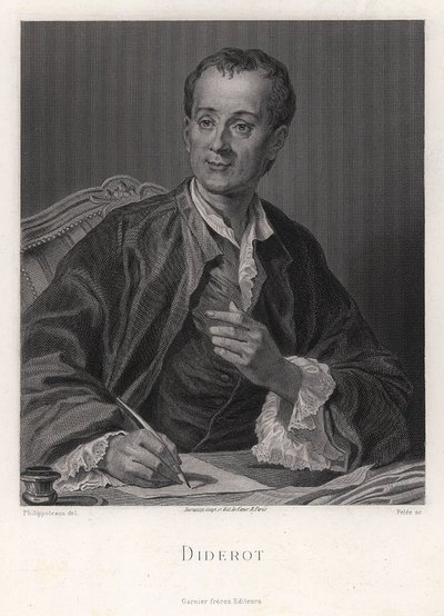 Portræt af forfatteren, essayisten og filosoffen Denis Diderot 1713-1784, midten af det 18. århundrede af French master.
