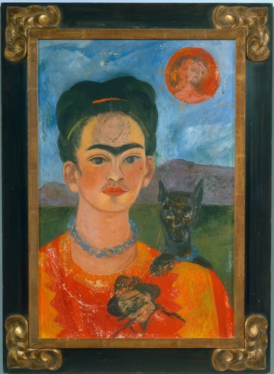 Selvportræt med portrættet af Diego på mit bryst. af Frida Kahlo