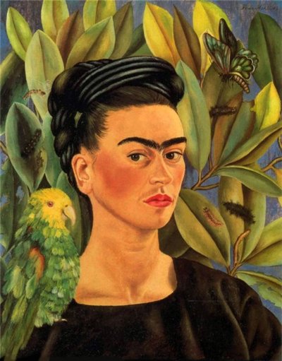 Selvportræt med bonito af Frida Kahlo