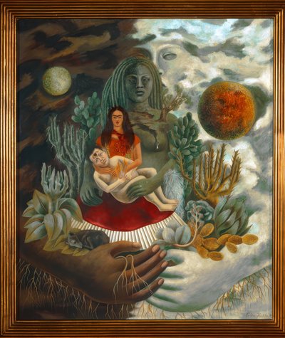 Universets kærlighedsfavntag, Jorden (Mexico), Mig, Diego og Señor Xólotl, 1949 af Frida Kahlo