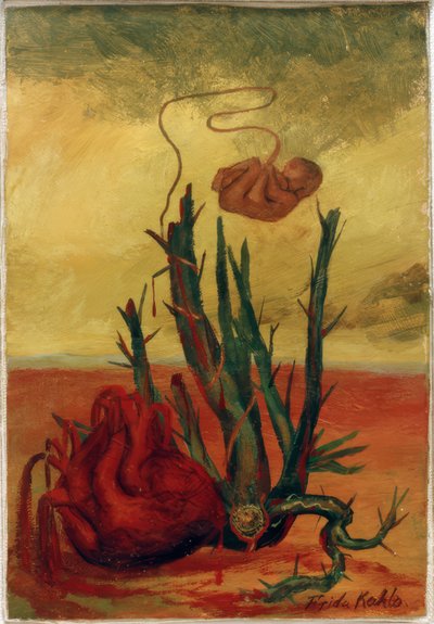 Uden titel (hjerte, kaktus og foster) af Frida Kahlo