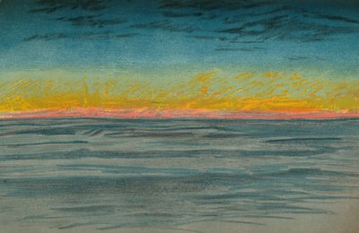 Den aftagende polardag, 22. september 1893. Pastelskitse, 1893 1897 af Fridtjof Nansen
