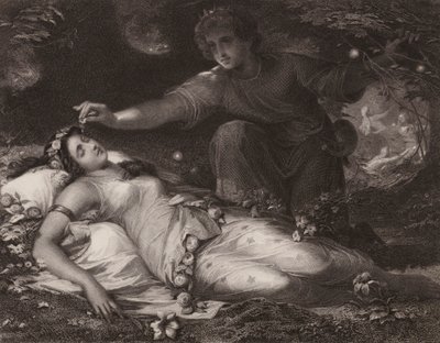 Shakespeare: En skærsommernatsdrøm (gravering) af Friedrich Schwoerer
