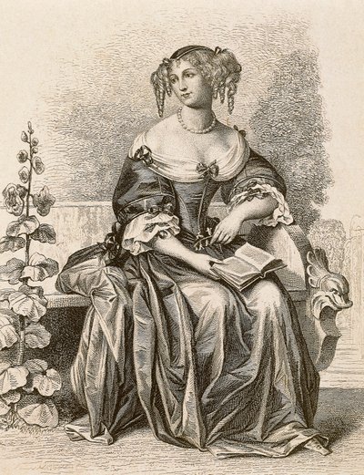 Portræt af Madame de Sevigne af Friedrich (after) Bouterwek