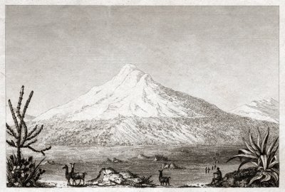 Chimborazo vulkan. (stik, ca. 1840) af Friedrich Alexander Baron von (after) Humboldt