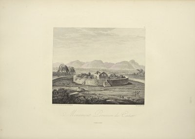 Peruviansk monument på Canar, tegnet af Gmelin, graveret af Bouquet, illustration fra 