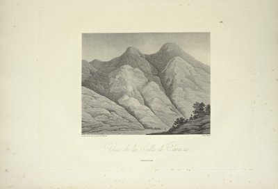 Udsigt over Silla de Caracas, tegnet af Marchais, graveret af Bouquet, illustration fra 