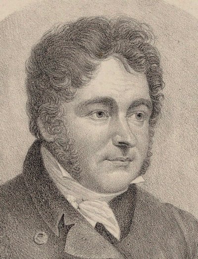 Portræt af komponisten Johann Bernhard Logier 1777-1846. af Friedrich August Fricke