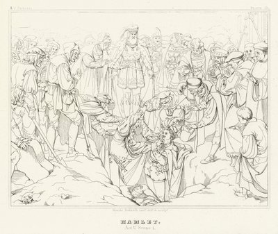 Hamlet, Akt V, Scene 1 (gravering) af Friedrich August Moritz Retzsch