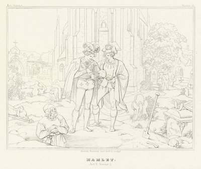 Hamlet, Akt V, Scene 1 (gravering) af Friedrich August Moritz Retzsch