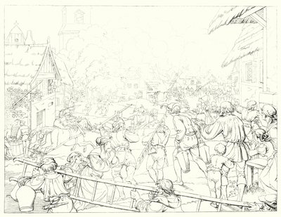 Illustration til Schillers Lied von der Glocke eller The Song Of The Bell (gravering) af Friedrich August Moritz Retzsch