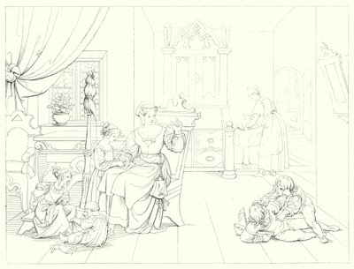 Illustration til Schillers Lied von der Glocke eller The Song Of The Bell (gravering) af Friedrich August Moritz Retzsch