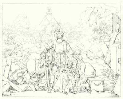 Illustration til Schillers Lied von der Glocke eller The Song Of The Bell (gravering) af Friedrich August Moritz Retzsch