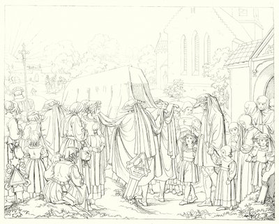Illustration til Schillers Lied von der Glocke eller The Song Of The Bell (gravering) af Friedrich August Moritz Retzsch