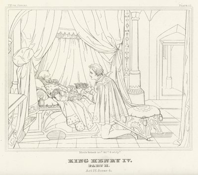 Kong Henrik IV, del II, akt IV, scene 4 (gravering) af Friedrich August Moritz Retzsch
