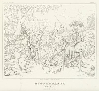 Kong Henrik IV, del I, akt V, scene 4 (gravering) af Friedrich August Moritz Retzsch