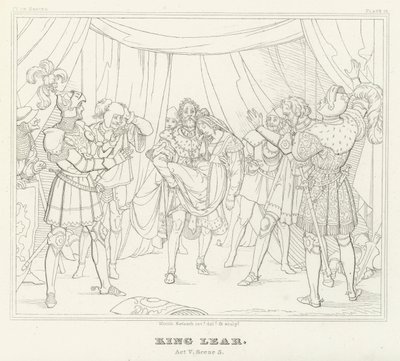 King Lear, V. Akt, Scene 3 (gravering) af Friedrich August Moritz Retzsch