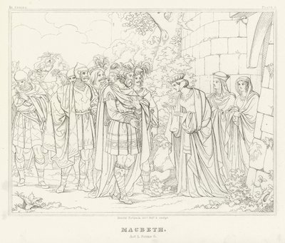 Macbeth, Akt I, Scene 6 (gravering) af Friedrich August Moritz Retzsch